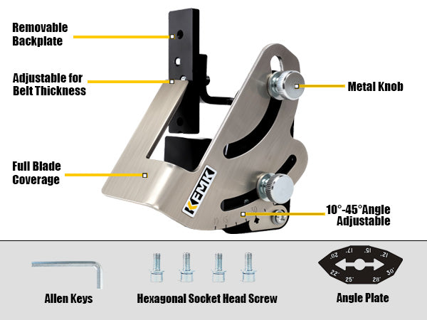 KFMK KSAG-5 Pro Angle Guide for 1x30 Belt Sander with Angle Plate