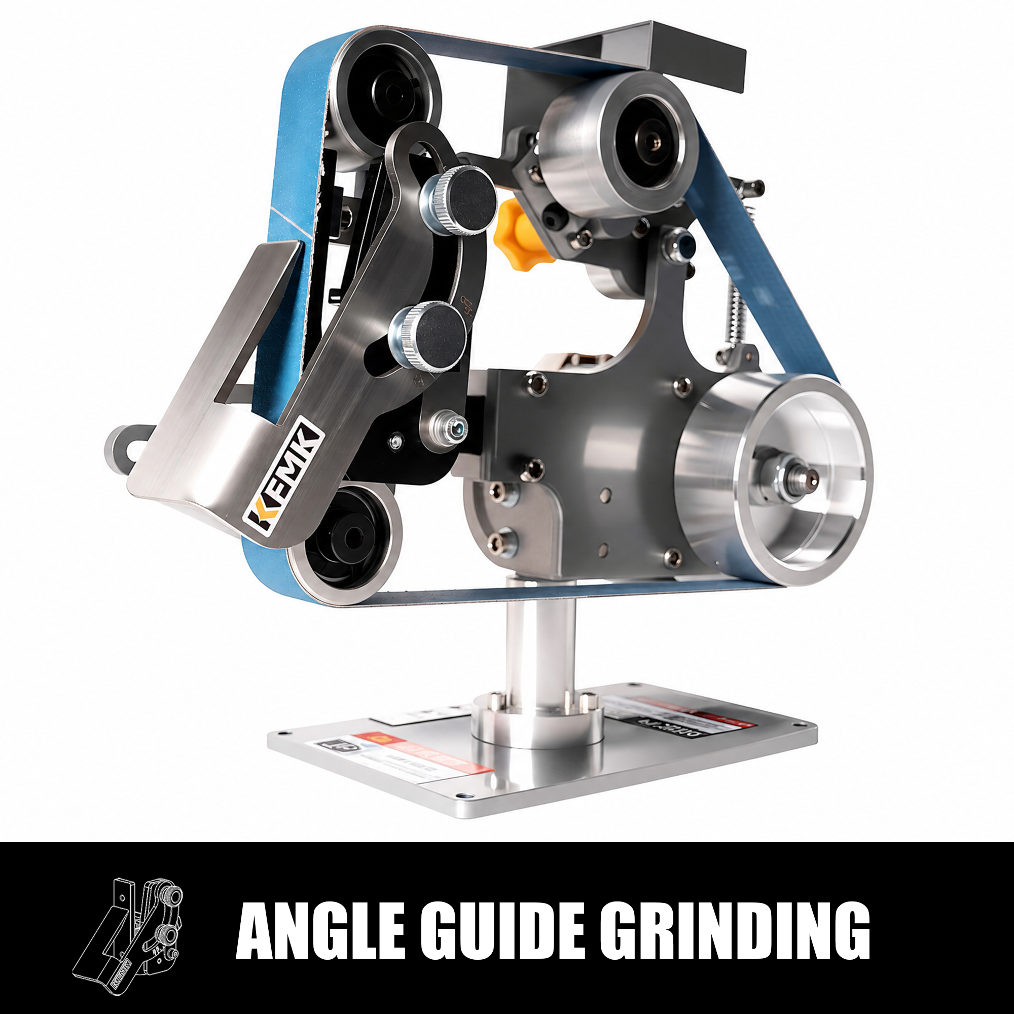 1x30 Variable Speed Belt Sander with KSAG-5 & Forward/Reverse | Precision Bevel Control, Horizontal Grinding Setup, Contact Wheel Versatility