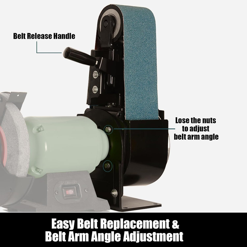 4"x 36" Belt Sander Attachment for Bench Grinder, 4x36-inch Belt and 7-inch Disc for 8"/10" inch Bench Grinder, BD3647