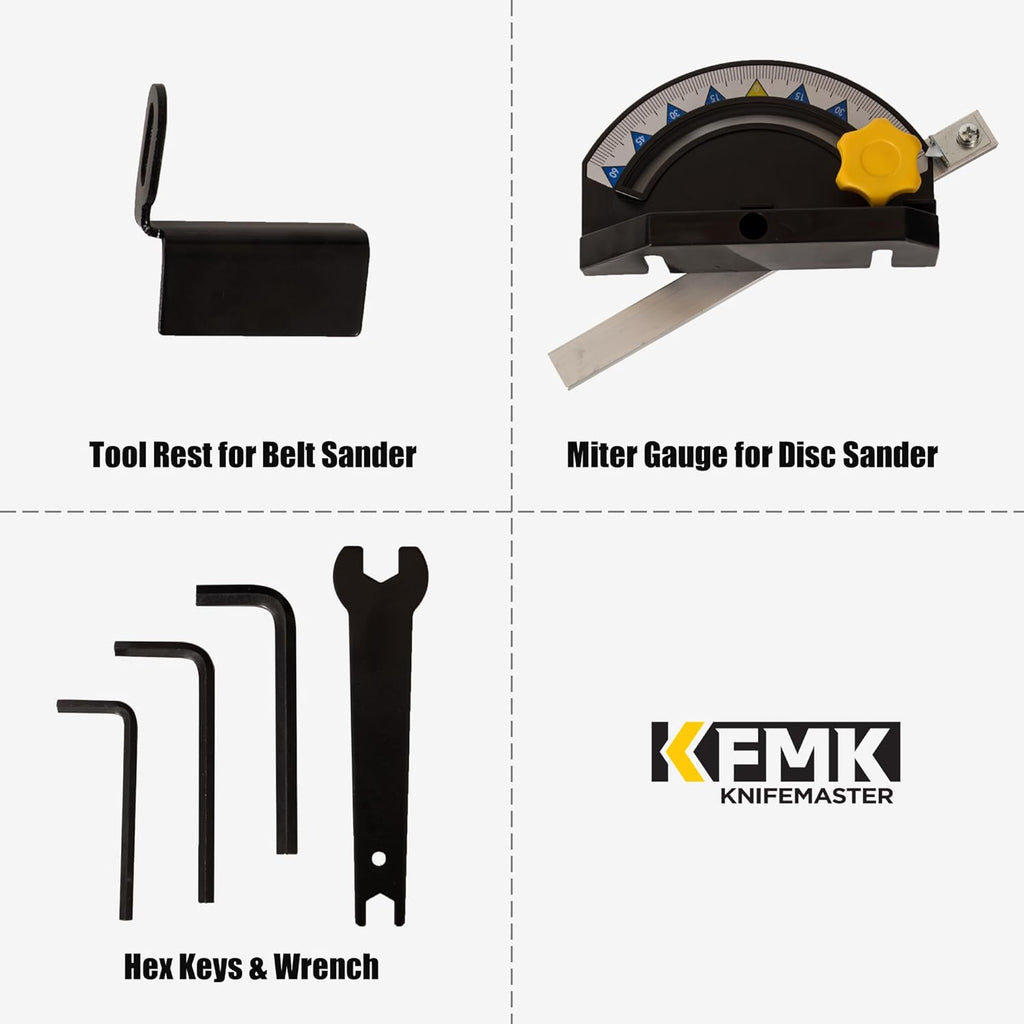 2x42 in. Belt Sander & 6" Disc Sander Combo, 3.5Amp Bench & 1/2HP Belt Sander