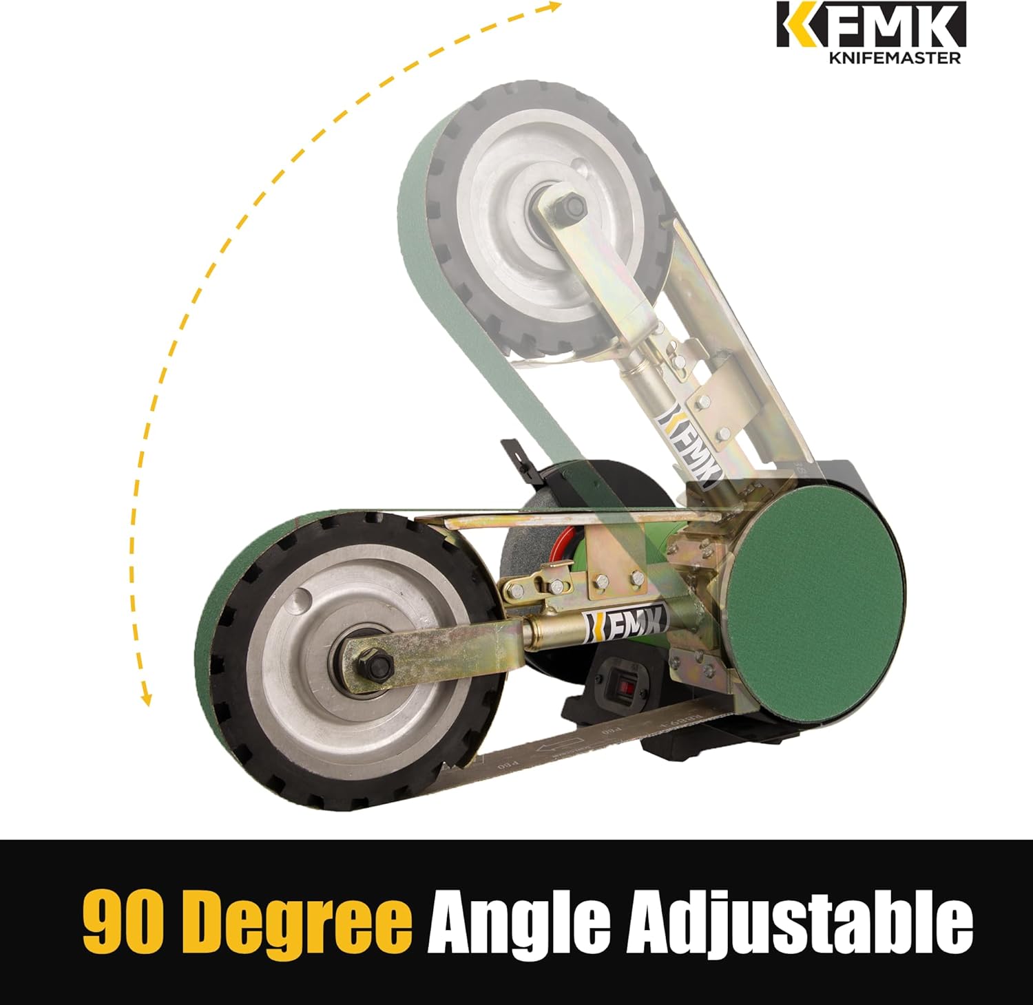 2"x48" Belt Grinder Attachment for Bench Grinders with 7 Inch Contact Wheel, 2x48 Inch Belt and 7 Inch Disc Sander Attachment for 8" or 10" Bench Grinders