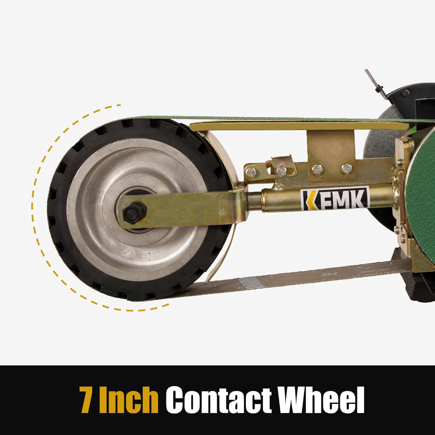2"x48" Belt Grinder Attachment for Bench Grinders with 7 Inch Contact Wheel, 2x48 Inch Belt and 7 Inch Disc Sander Attachment for 8" or 10" Bench Grinders