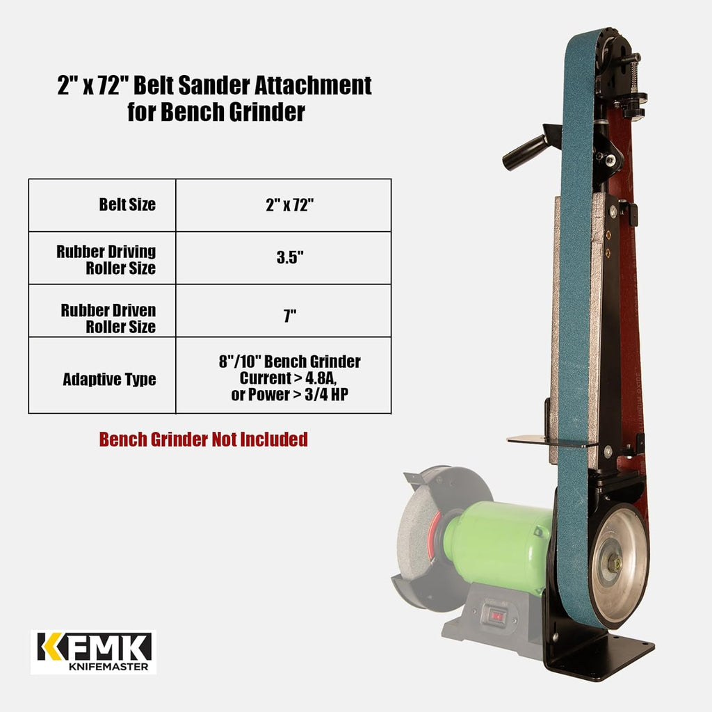 2"x 72" Belt Sander Attachment for Bench Grinder, 2x72-inch Belt for 8"/10" inch Bench Grinder, BS722