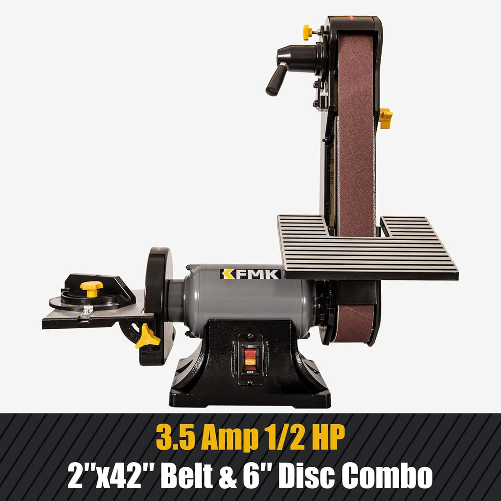 2x42 in. Belt Sander & 6" Disc Sander Combo, 3.5Amp Bench & 1/2HP Belt Sander