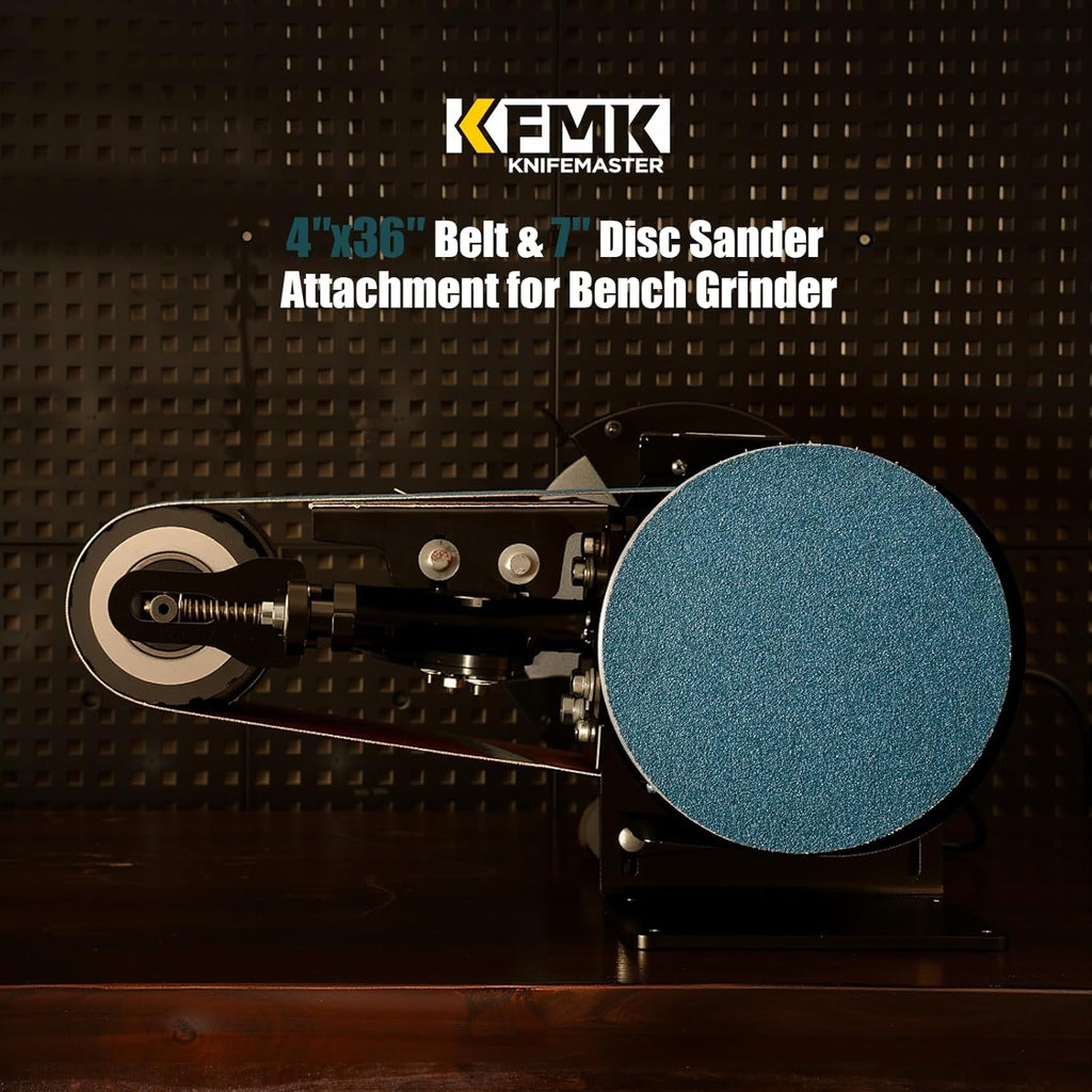4"x 36" Belt Sander Attachment for Bench Grinder, 4x36-inch Belt and 7-inch Disc for 8"/10" inch Bench Grinder, BD3647