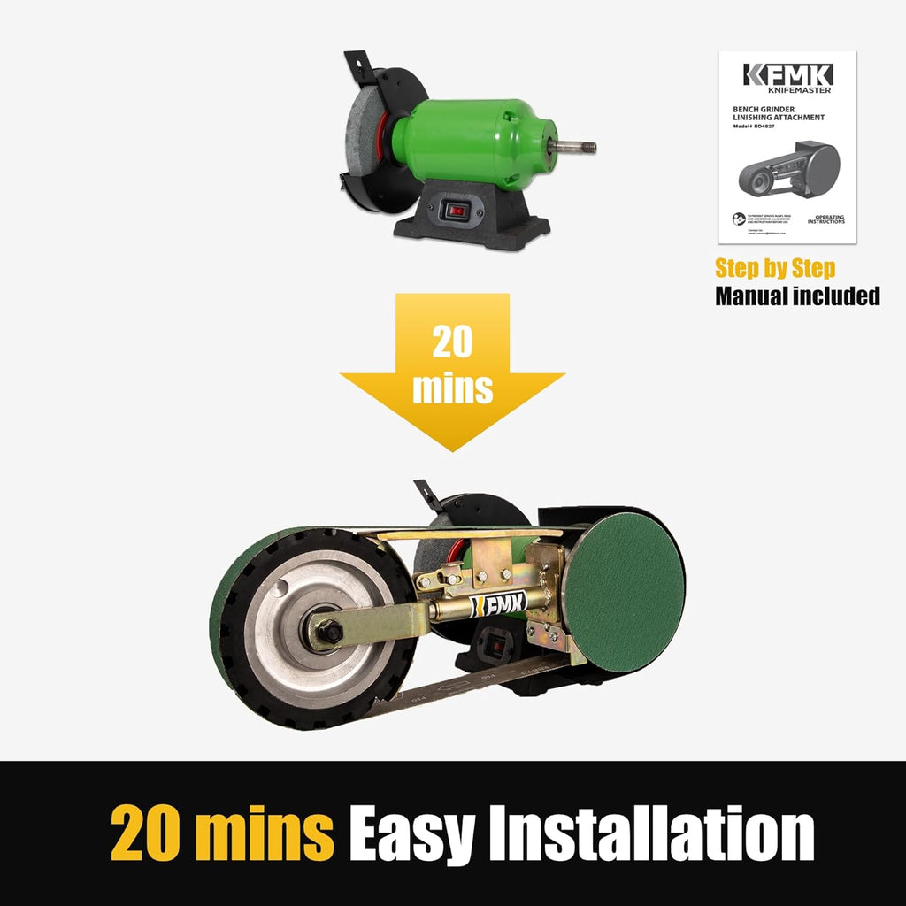 2"x48" Belt Grinder Attachment for Bench Grinders with 7 Inch Contact Wheel, 2x48 Inch Belt and 7 Inch Disc Sander Attachment for 8" or 10" Bench Grinders