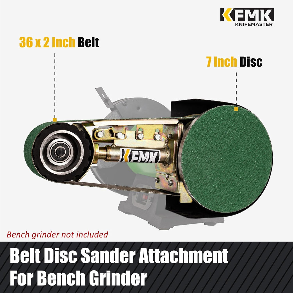2“x 36" Belt Sander Attachment for Bench Grinder, 2x36-inch Belt and 7-inch Disc